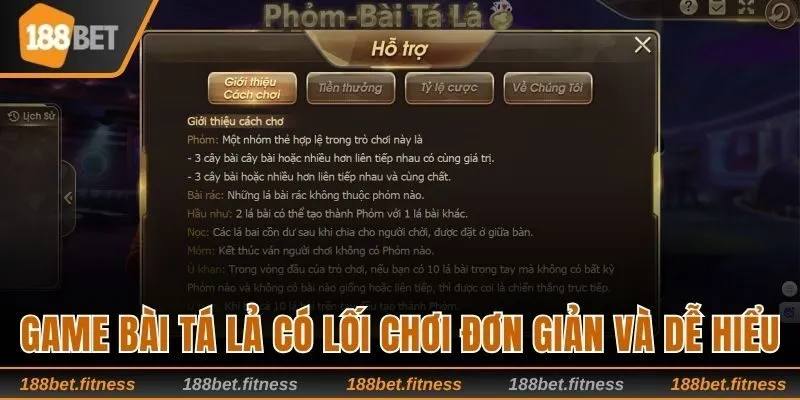 Game bài tá lả có lối chơi đơn giản và dễ hiểu